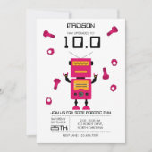 Schattige Roze Robot Thema Kinder Robots Verjaarda Kaart (Voorkant)