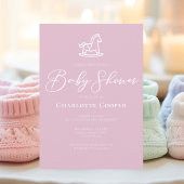 Schattige Roze Rocking Horse Baby shower Kaart