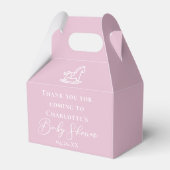 Schattige Roze Rocking Horse Custom Baby shower Bedankdoosjes (Voorkant Zijde)