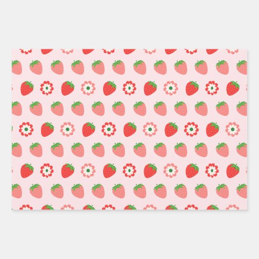 Schattige roze rode bessen eerst inpakpapier vel (Voorkant)