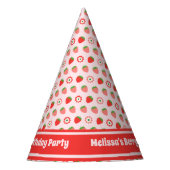 Schattige Roze Rode bessen Eerste Verjaardag Feesthoedjes (Voorkant)