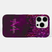 Schattige Roze Rode Eenhoorn faux Glitter Druppels Case-Mate iPhone Case (Achterkant (horizontaal))
