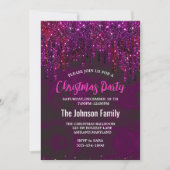 Schattige Roze Rode Eenhoorn Glitter Drips Christm Kaart (Voorkant)