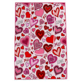 Schattige Roze Rode Harten Blush Liefde Patroon Medium Cadeauzakje (Achterkant)