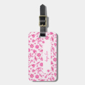 Schattige Roze Romantische Vakantie Kerstversierin Bagagelabel (Voorkant verticaal)