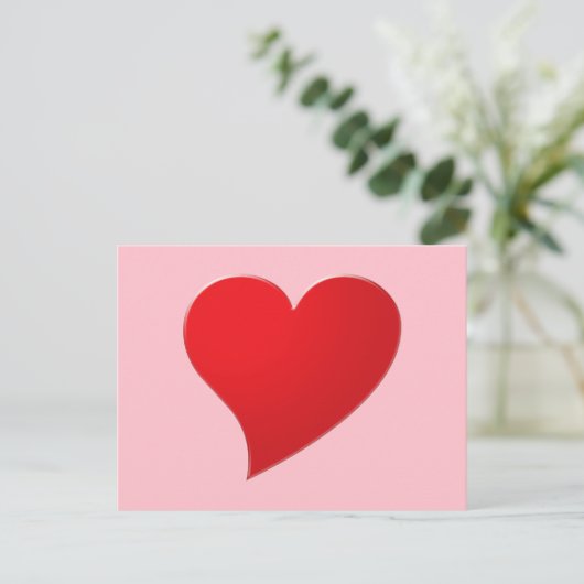 Schattige roze rood groot hart modern meisjesachti briefkaart (Staand voorkant)