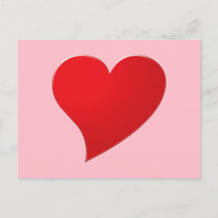 Schattige roze rood groot hart modern meisjesachti briefkaart
