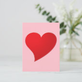 Schattige roze rood groot hart modern meisjesachti briefkaart (Staand voorkant)