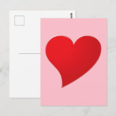 Schattige roze rood groot hart modern meisjesachti briefkaart (Voorkant / Achterkant)