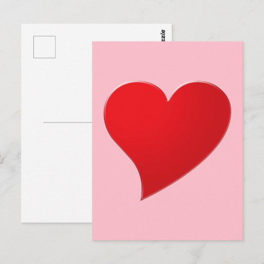 Schattige roze rood groot hart modern meisjesachti briefkaart (Voorkant / Achterkant)