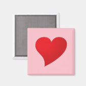 Schattige roze rood groot hart modern meisjesachti magneet (Voorkant / Achterkant)