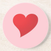 Schattige roze rood groot hart modern meisjesachti zandsteen onderzetter (Voorkant)