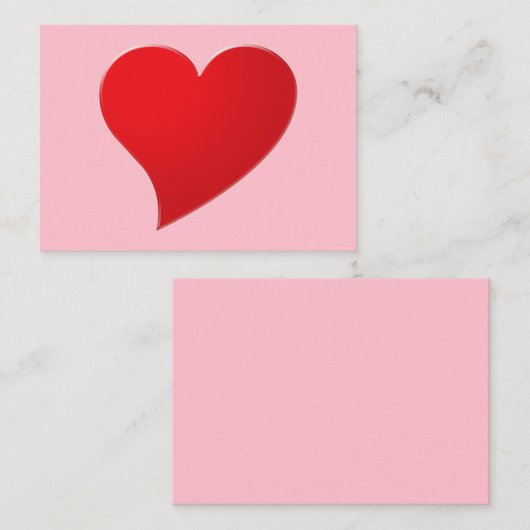 Schattige roze rood hart modern Valentijn's Day ka Notitiekaartje (Voorkant / Achterkant)