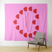Schattige roze rood hart Valentijnsdag partij acht Wandkleed (In Situ (horizontaal))