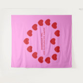 Schattige roze rood hart Valentijnsdag partij acht Wandkleed (Voorkant (horizontaal))
