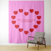 Schattige roze rood hart Valentijnsdag partij acht Wandkleed (In situ)