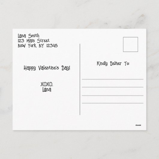 Schattige Roze & Rood Papier Vliegtuig Hart Valent Feestdagenkaart (Achterkant)