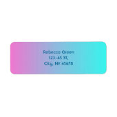 schattige roze roze fuchsia turquoise etiket (Voorkant)