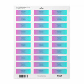 schattige roze roze fuchsia turquoise etiket (Full Sheet)