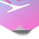 schattige roze roze fuchsia turquoise poster (Hoek)