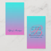 schattige roze roze fuchsia turquoise visitekaartje (Voorkant / Achterkant)