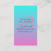 schattige roze roze fuchsia turquoise visitekaartje (Achterkant)