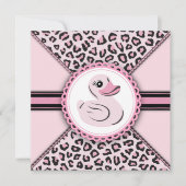 Schattige Roze Rubber Eend Baby shower Kaart (Voorkant)