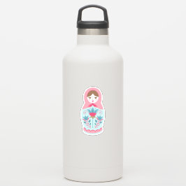 Schattige Roze Russisch Nesting Doll Sticker