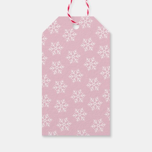 Schattige Roze  Santa Christmas Gift Label Cadeaulabel (Achterkant)