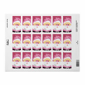 Schattige roze Santa Claus custom label cadeau lab (Full Sheet)