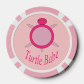 Schattige roze schildpad babe poker chip (Achterkant)