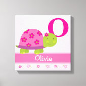 Schattige roze schildpad kinderkamer canvas kunst  (Voorkant)