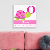 Schattige roze schildpad kinderkamer canvas kunst  (Insitu (Woonkamer))
