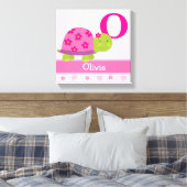 Schattige roze schildpad kinderkamer canvas kunst  (Insitu (Slaapkamer))