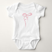 Schattige roze sierlijke boog baby shower cadeau romper (Voorkant)