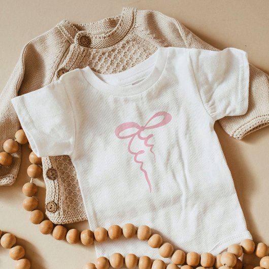 Schattige roze sierlijke boog baby shower cadeau romper
