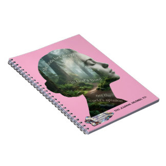 Schattige Roze Silhouet in Christelijk Geloof Desi Notitieboek