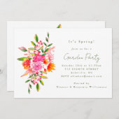 Schattige Roze Sinaasappel Bloemen Waterverf Tuin  Kaart (Voorkant / Achterkant)