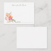 Schattige Roze Sinaasappel Bloemen Waterverf Vrijg Advieskaart (Voorkant / Achterkant)