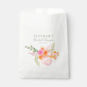 Schattige Roze Sinaasappel Bloemen Waterverf Vrijg Bedankzakje (Voorkant)