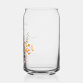 Schattige Roze Sinaasappel Bloemen Waterverf Vrijg Blikvorm Glas (Links)