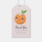 Schattige Roze Sinaasappels Kleine Cutie Baby show Cadeaulabel (Voorkant)
