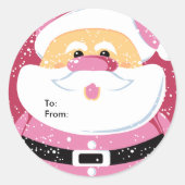 Schattige Roze Sinterklaas aangepaste sticker cade (Voorkant)