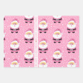 Schattige Roze Sinterklaas Vrolijke Kerstvakantie Inpakpapier Vel (Voorkant 3)