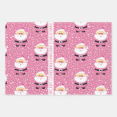 Schattige Roze Sinterklaas Vrolijke Kerstvakantie Inpakpapier Vel (Voorkant 2)