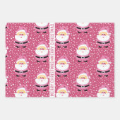 Schattige Roze Sinterklaas Vrolijke Kerstvakantie Inpakpapier Vel (Voorkant)