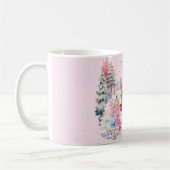 Schattige Roze Sneeuwman Winter Wonderland Custom Koffiemok (Links)