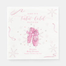 Schattige Roze Sneeuwvlok Ballerina Meisje Baby Sh