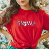Schattige Roze SNOW Vrouwen T-shirt