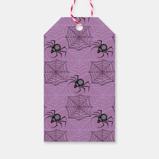 Schattige Roze Spider Halloween Verjaardagsfeestge Cadeaulabel (Achterkant)